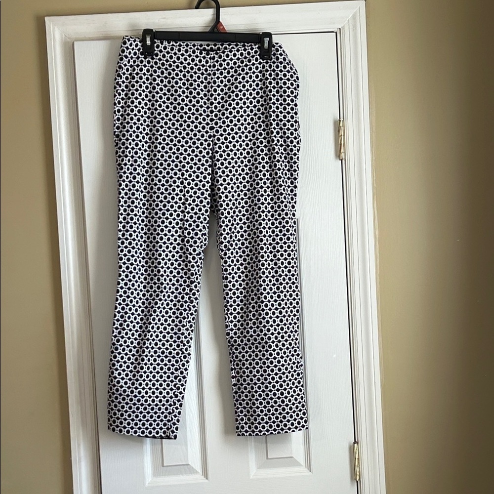 Talbots Women’s  Geometric Blue and White Pants